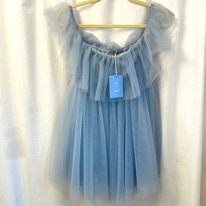NWT Show Me Your MUMU x Disney Princess Collection, Blue Baby Doll Tulle Dress